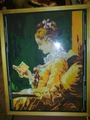 Вышивка. Дама с книгой