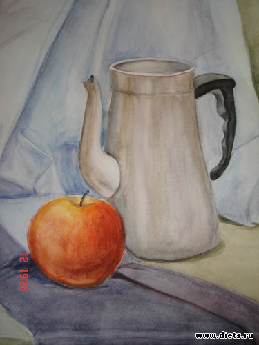 мой первый натюрморт в школе - акварель, альбом: МОИ РАБОТЫ