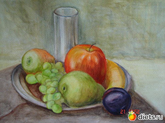 второй натюрморт в школе - акварель, альбом: МОИ РАБОТЫ