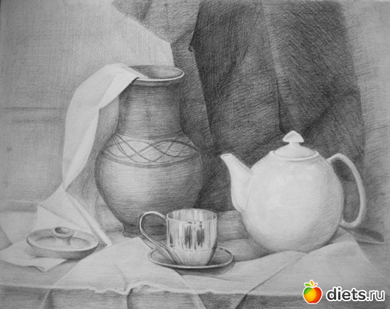 натюрморт - школа - карандаш, альбом: МОИ РАБОТЫ