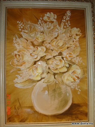 масло - розы (нарисованные мастихином), альбом: МОИ РАБОТЫ