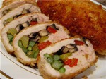 КУРИНЫЙ РУЛЕТ со сладким перцем, шпинатом и грибами.