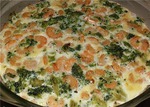 Запеканка с креветками и брокколи