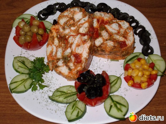 КУРИНЫЙ РУЛЕТ...ВМЕСТЕ С УКРАШЕНИЕМ 340ККАЛ, альбом: Мои блюда