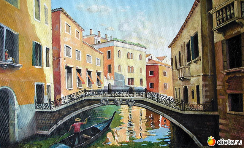 Канал в Венеции год: 2008 г. размер: 40х50 см. холст масло, альбом: Дмитрий Спирос. Венеция