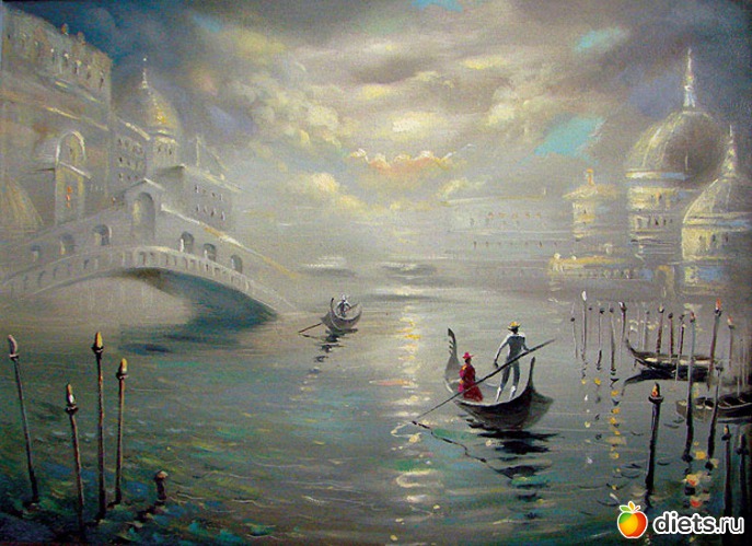 Лунная ночь год: 2008 г. размер: 60х90 см. холст масло, альбом: Дмитрий Спирос. Венеция