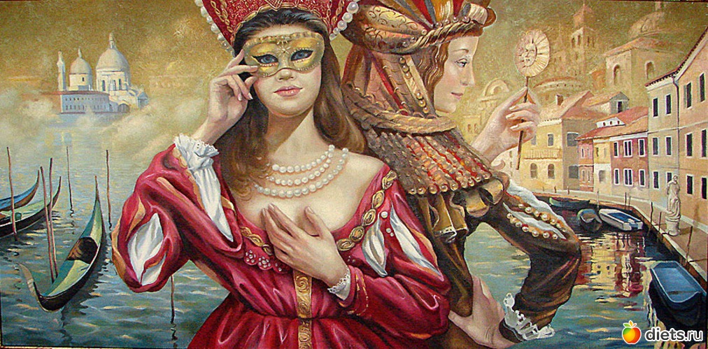 Венецианские дамы год: 2007 г. размер: 90х60 см. холст масло, альбом: Дмитрий Спирос. Венеция