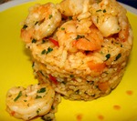 Пряный рис с креветками