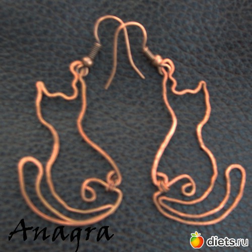 Серьги "Котята" (медь, латунь, серебро на выбор), альбом: Anagra - нескучные украшения