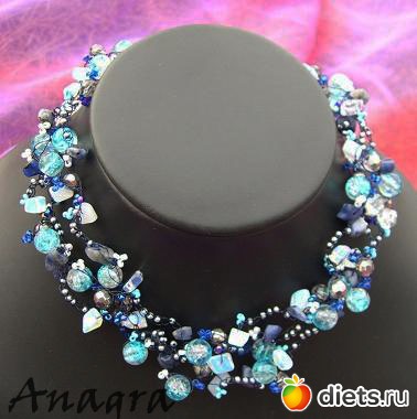 Бусики-трансформер "Нежность воды", носятся в 4-х вариантах