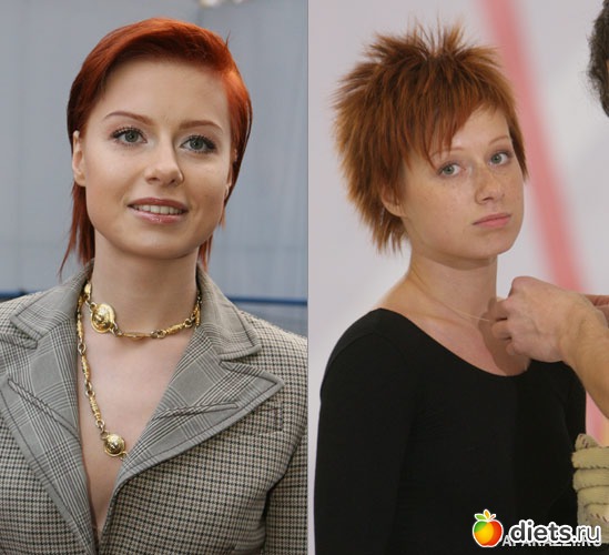 Юлия Савичева, без макияжа озорная девченка, с макияжем солидная дама, альбом: Звезды без макияжа