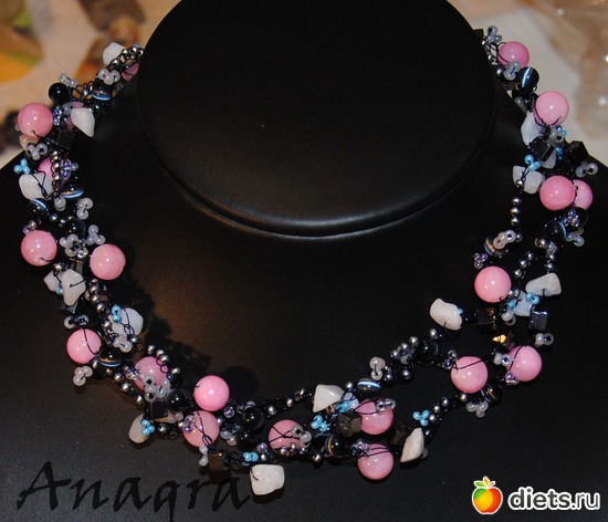 Бусики-трансформер "В предрассветной дымке", носятся в 4-х вариантах, альбом: Anagra - нескучные украшения