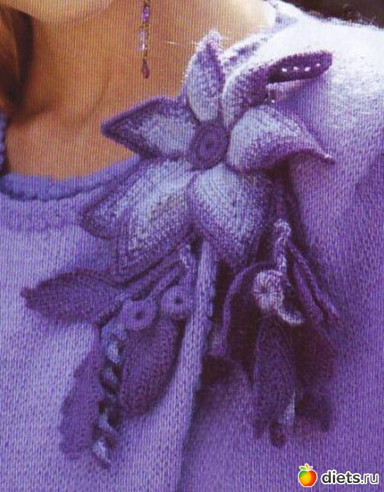 брошь цветок, фото, альбом: цветы крючком