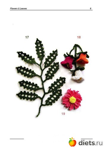 цветочки и листики,стр 3, альбом: цветы крючком