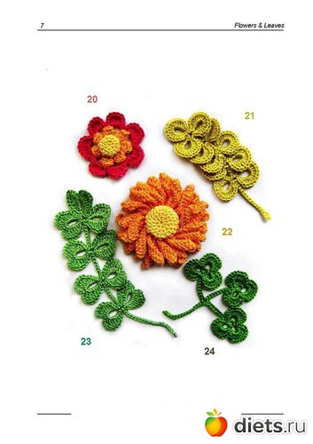 цветочки и листики,стр 4, альбом: цветы крючком
