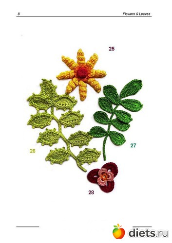 цветочки и листики,стр 5, альбом: цветы крючком
