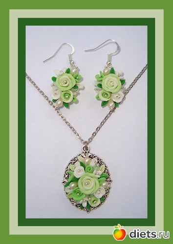 Комплект "Нежность" 1200 ру, альбом: Мои украшения из полимерной глины