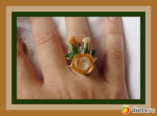 Чайная роза 370 ру, альбом: Мои украшения из полимерной глины