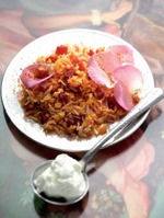 Рис и чечевица со свеклой