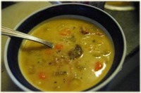 Гороховый суп с сухариками