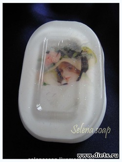 Мыло в технике декупаж "Девушки Фишера"