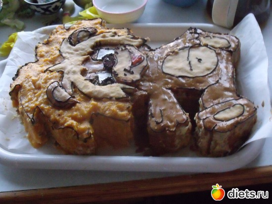 Медовик в виде львенка.(вид сбоку - толстенький:-) ), альбом: Тортик