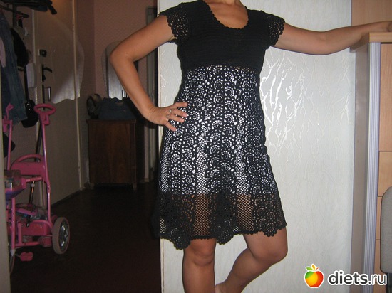 Платье ленточный кружевом на заказ(с..., альбом: Вязалочки от Иришки