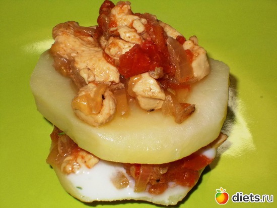 Очень простое блюдо : ) Картофель с курицей и яйцом, альбом: Мои блюда