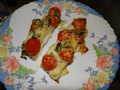 Треска с помидорками черри и моцаролой