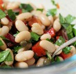 Постный салат из белой фасоли