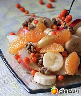 Салат из фруктов с облепихой