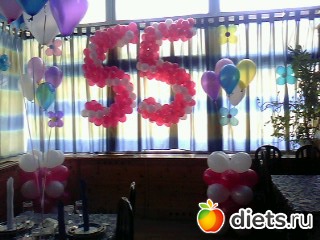 Украшение шарами.