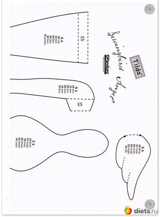 4 фото: Тильда Швейный Ангел.Выкройка