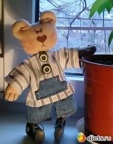 1 фото: Мишка в кедах.Выкройка