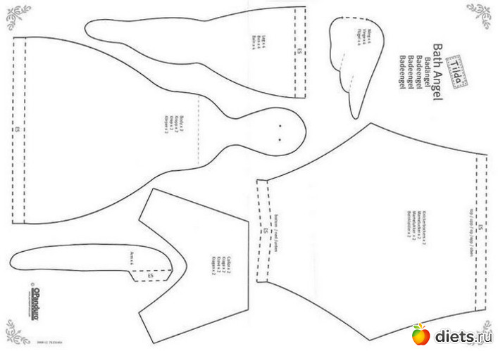 3 фото: Тильда Морской Ангел .Выкройка