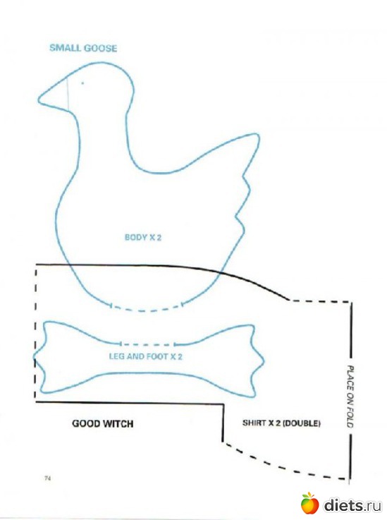 3 фото: Тильда Гусь.Выкройка