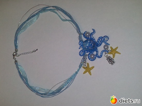 подвеска "сокровища осминога"(продано), альбом: украшения из полимерной глины на заказ