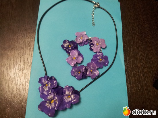 опять фиалки, альбом: украшения из полимерной глины на заказ