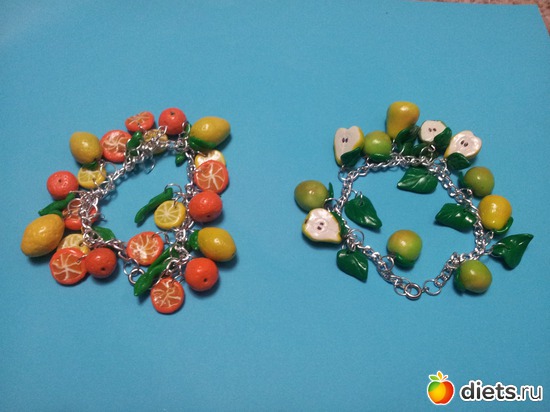 мандарины,яблоки,грюши,лимончики, альбом: украшения из полимерной глины на заказ