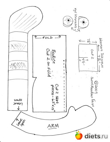 10 фото: Реггеди Энн.Выкройки.