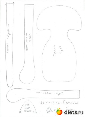 2 фото: Чердачная кошка + выкройка от чудесной девушки Даши ( Darya Iva)
