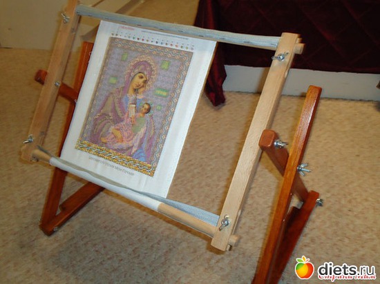 Процесс вышивки иконы на новом станке, альбом: ВЫШИВАНИЕ