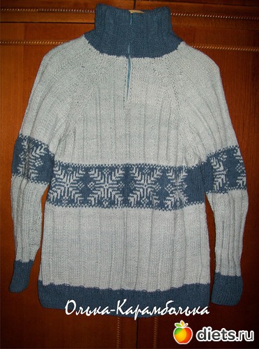 Ооооооооочень теплый свитер любимому и единственному мужу, альбом: Моё вязание, моё хобби