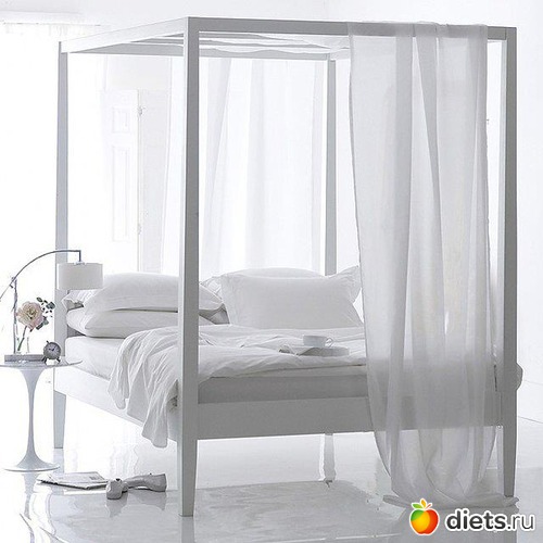 Boho Blanc 4 Poster Bed, ������: �������