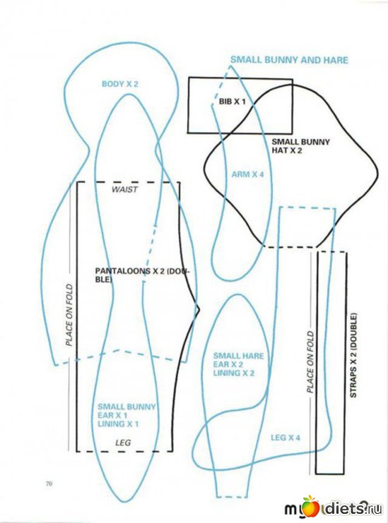2 фото: Тильда Заяц. Выкройка