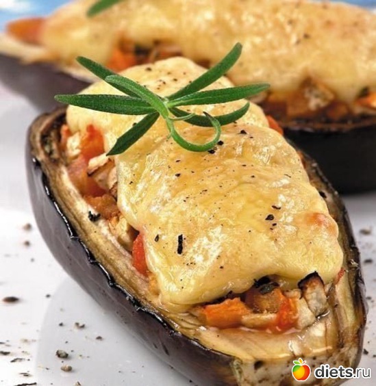 Баклажаны с курицей под сыром. На 100г. – 77,9ккал., альбом: Полезные рецепты:)