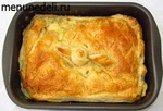 Ленивый пирог с курицей и грибами