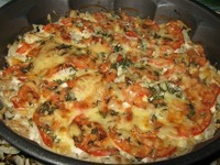 Рыба с помидорами и сыром