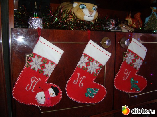 Сшила рождественские носочки для подарков, альбом: Поделки-рукоделки