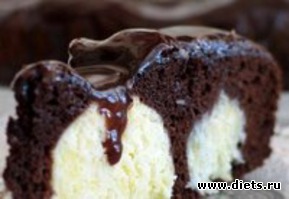 Шоколадный пирог с творожными шариками (взято из контакта)